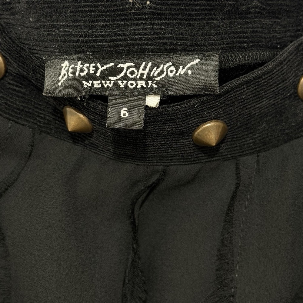 Rare Vtg Betsey Johnson Studded Zip Mini Skirt Sz 6 Indie Sleaze Y2K Grunge - Picture 3 of 10
